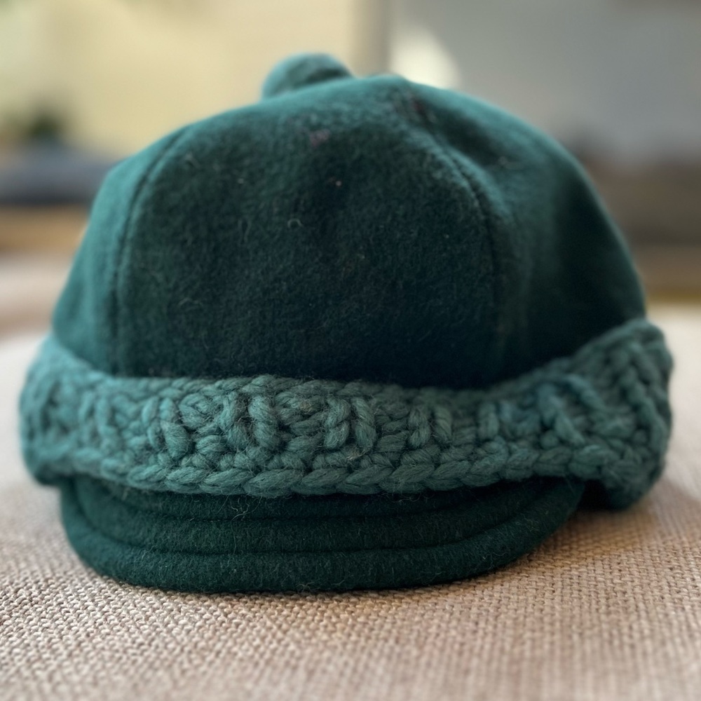 TEAL TSUYUMI handmade hat cotton and wool winter hat